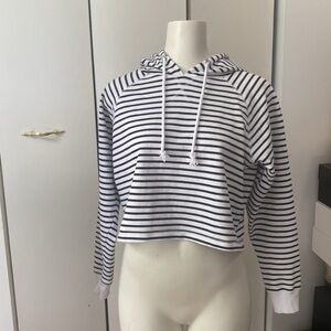 Forever 21 Cropped Striped Hoodie